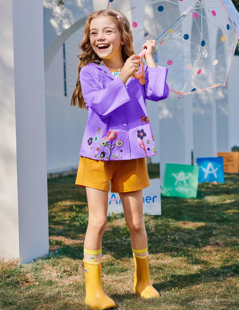 Arshiner Girl Baby Kid Waterproof Hooded Coat Jacket Outwear Raincoat Hoodies - Image 3